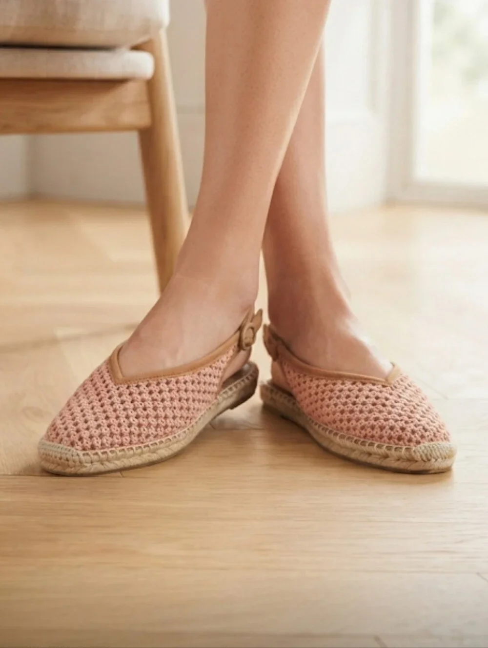 Boden Woven Slingback Espadrille Flat Sandals Size 40 Usa 9 Blush Pink Coastal